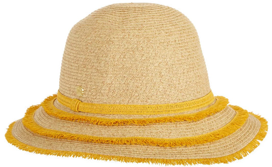 Vince Camuto Paper/Poly Braid Fringe Brim Hat