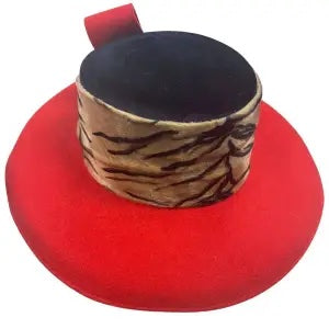 Whittall & Shon Animal Print Hat-Red