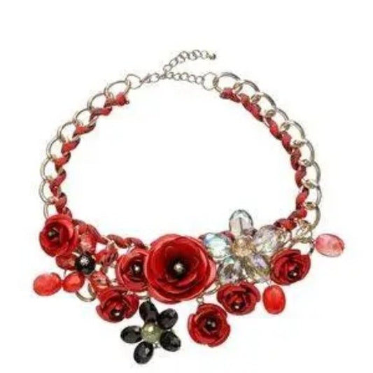 Romantic Floral Bouquet Statement Necklace NWT