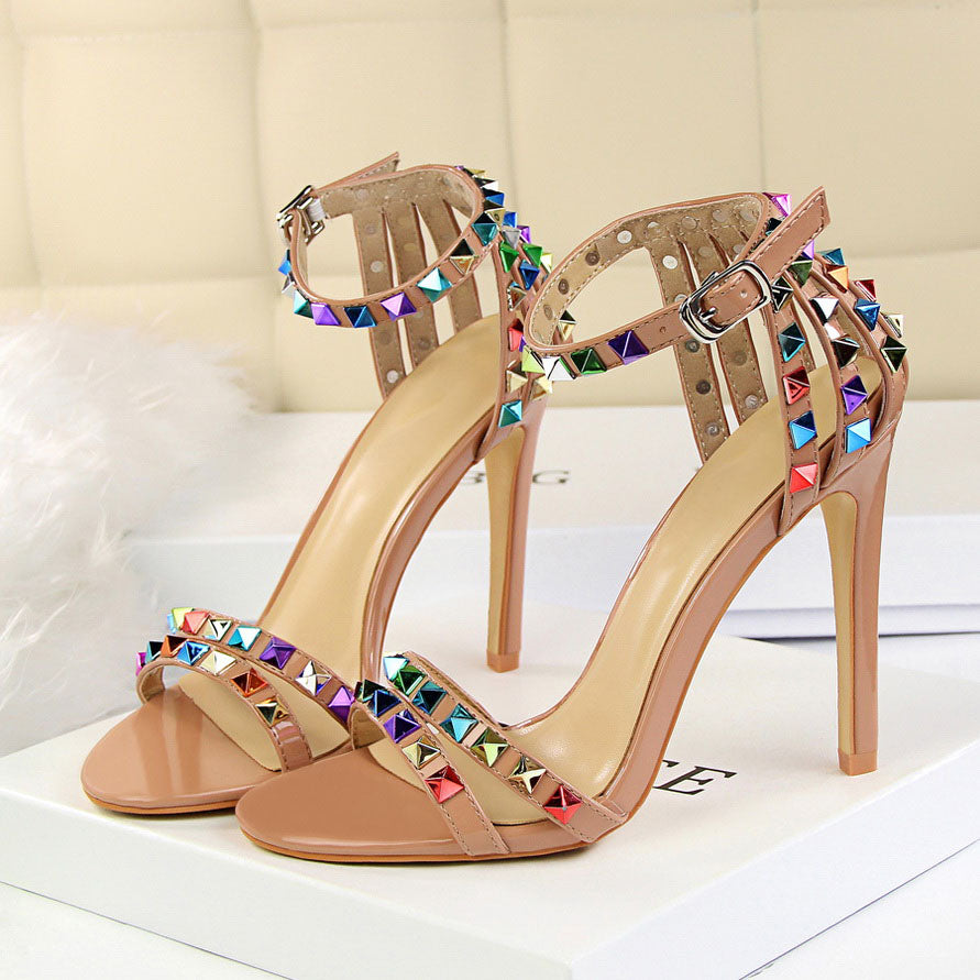 Rivet Studded Stiletto High Heels-Multiple Options