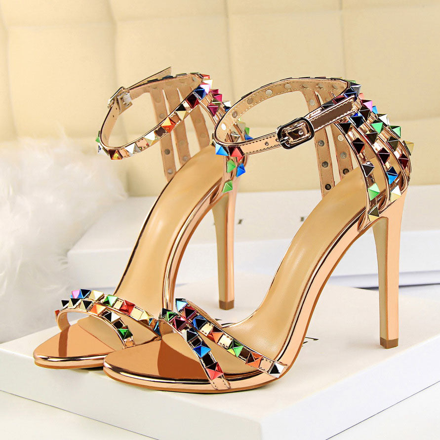Rivet Studded Stiletto High Heels-Multiple Options