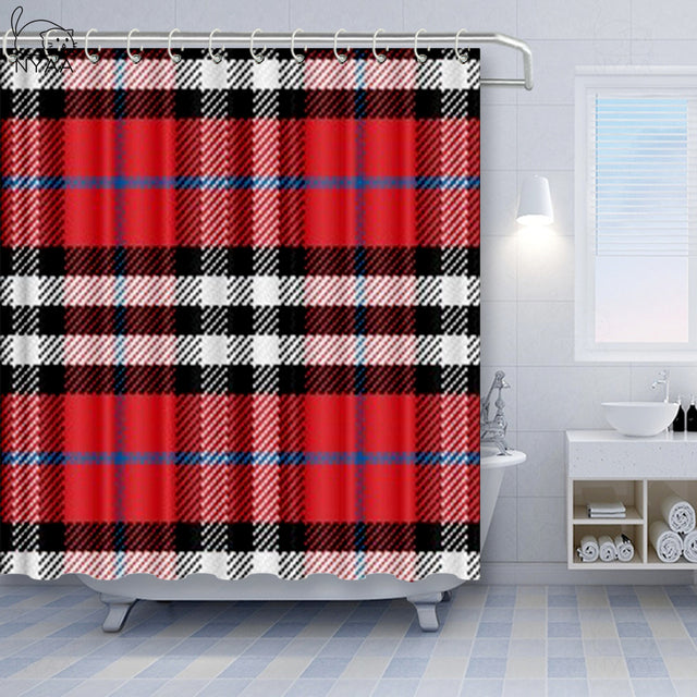 Geometric British Plaid Shower Curtain-Multiple Options