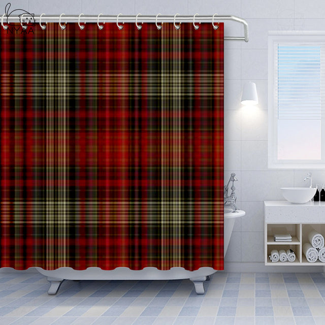 Geometric British Plaid Shower Curtain-Multiple Options