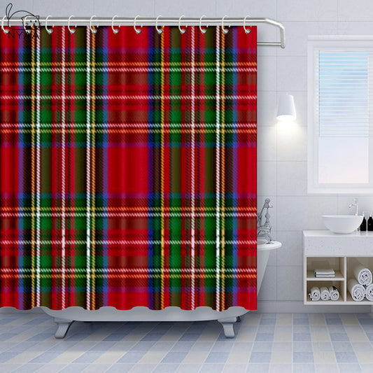 Geometric British Plaid Shower Curtain-Multiple Options