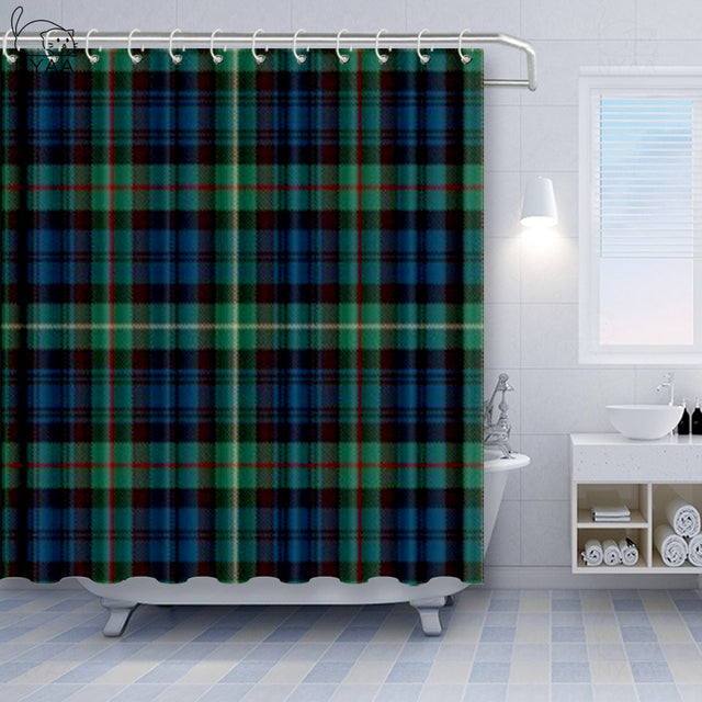 Geometric British Plaid Shower Curtain-Multiple Options