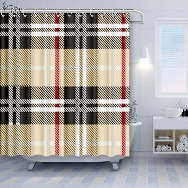 Geometric British Plaid Shower Curtain-Multiple Options