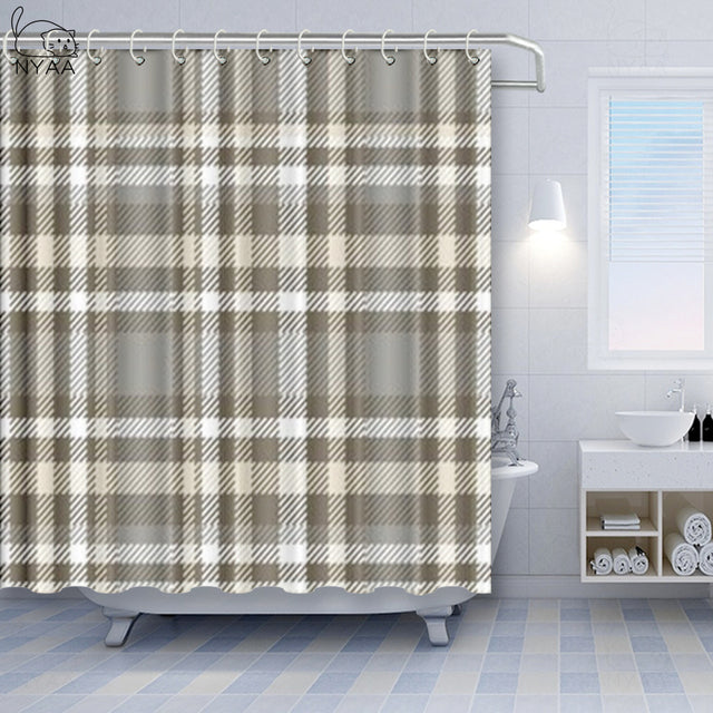 Geometric British Plaid Shower Curtain-Multiple Options