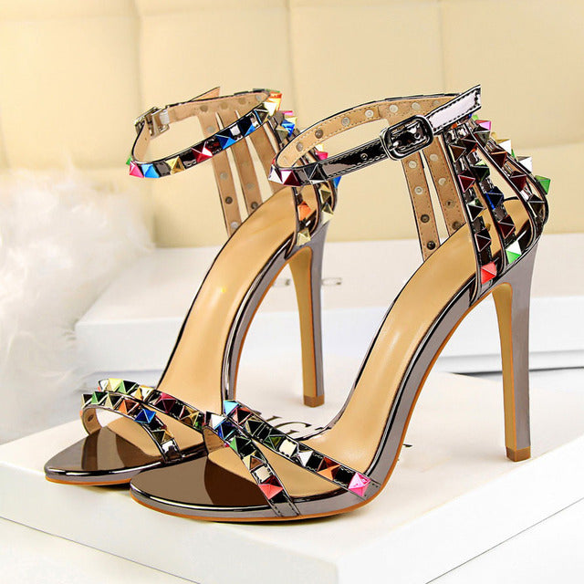 Rivet Studded Stiletto High Heels-Multiple Options