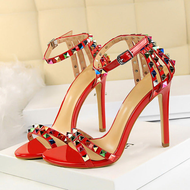 Rivet Studded Stiletto High Heels-Multiple Options
