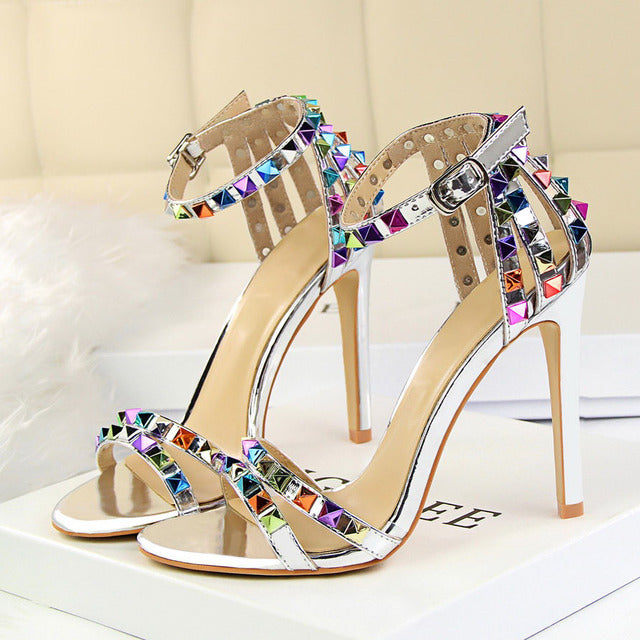 Rivet Studded Stiletto High Heels-Multiple Options