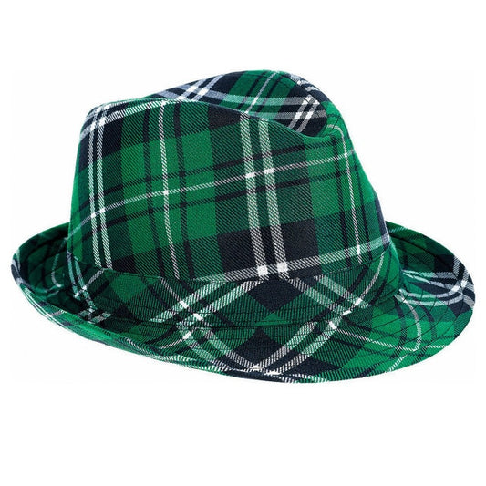 Plaid Green Fedora Hat - Unisex NWT