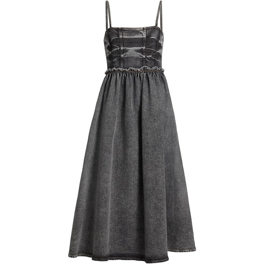 Ganni Future Denim Midi-Dress