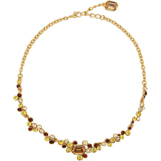 Oscar de la Renta Mixed Crystal Cluster Necklace