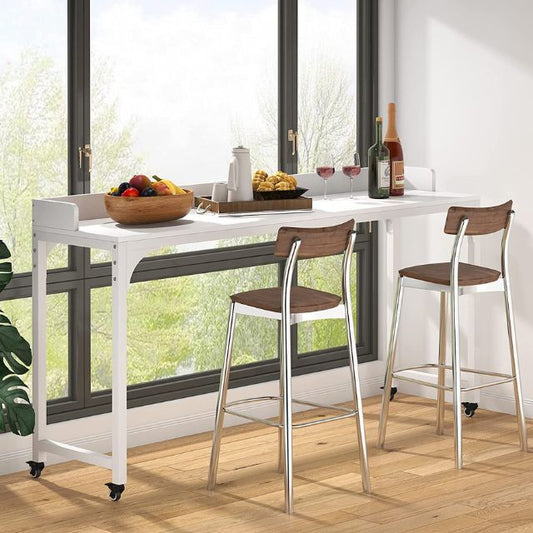 Tribesigns Overbed Table with Wheels, Queen Size Mobile Computer Desk Standing Workstation Laptop Cart, Over Bed Table with Heavy Duty Metal Leg