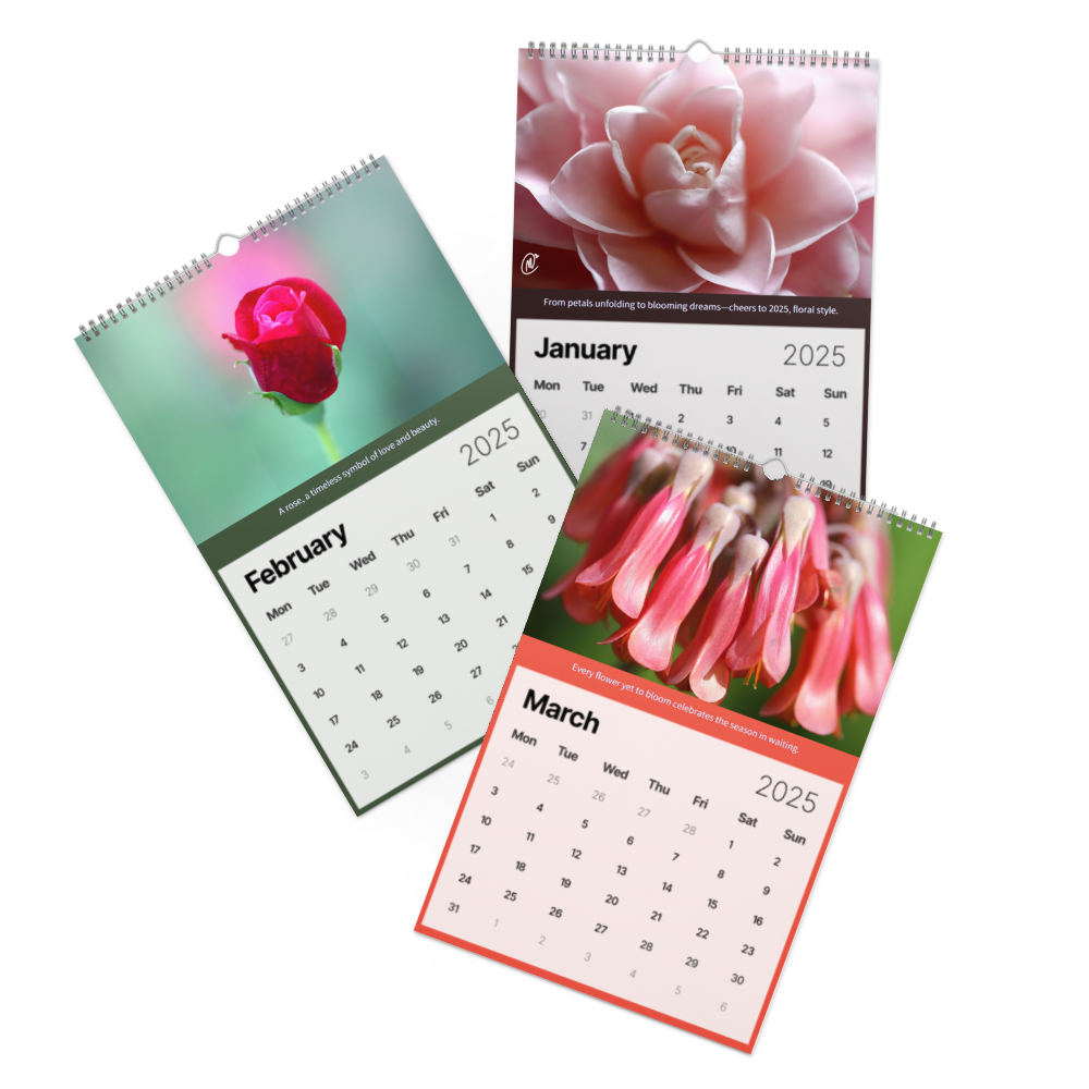 "Don't Say That No One Ever Gave You Flowers" @Backyard Marvels 11"X17" Wall Calendar (2025)