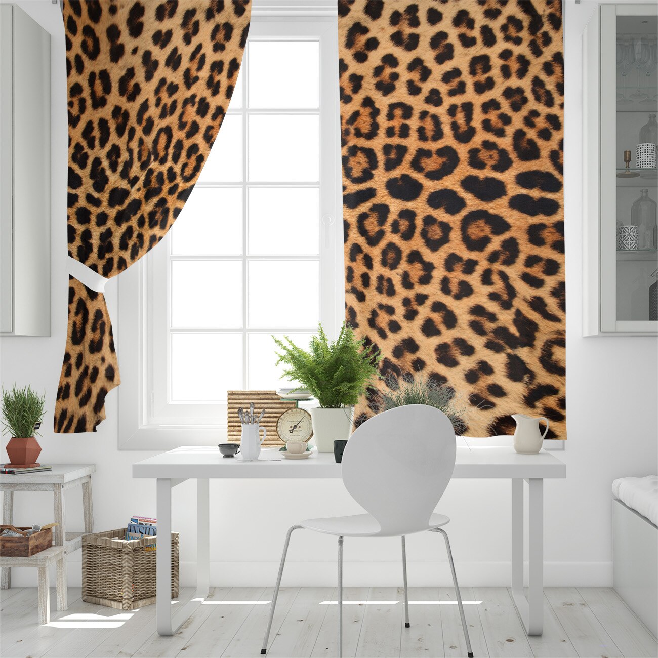 Leopard Print Window Curtain Drapes-Multiple Options