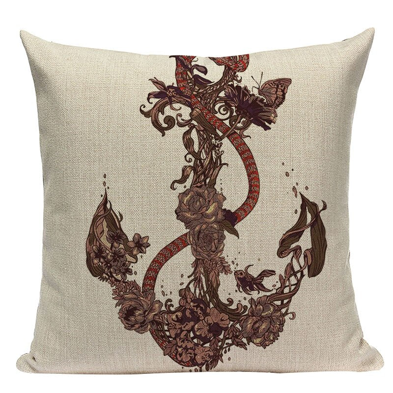 Nautical Throw Pillow Cushion Cover- Multiple Options
