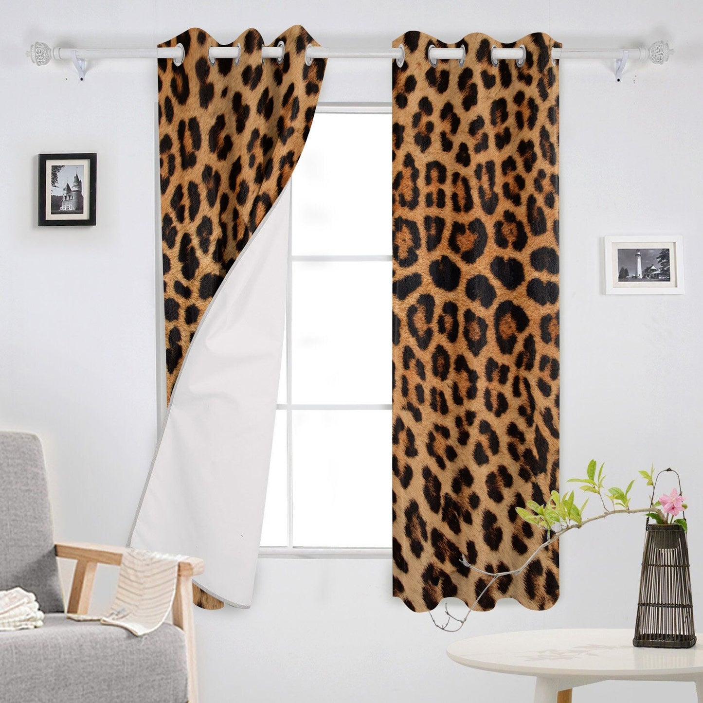 Leopard Print Window Curtain Drapes-Multiple Options