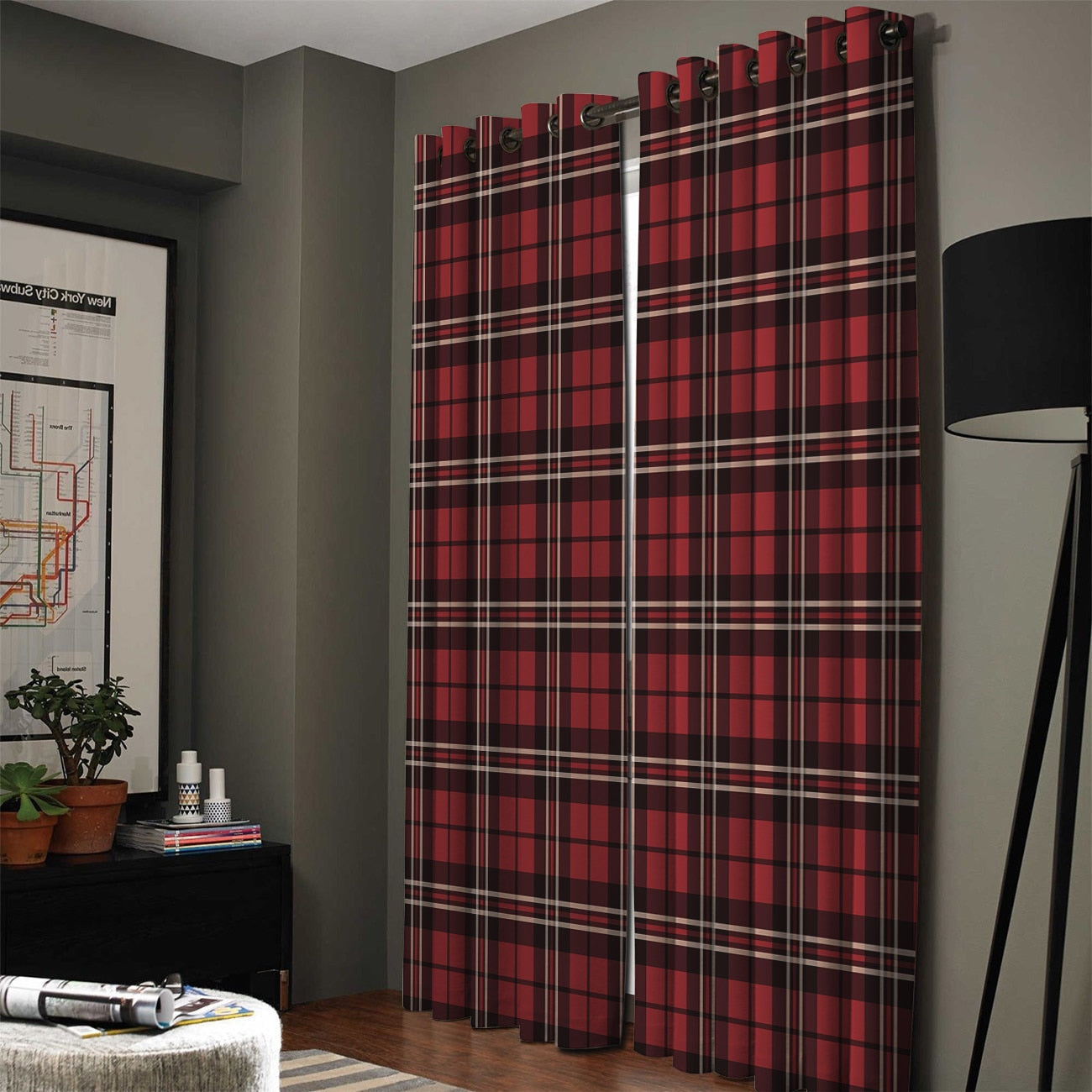 Plaid Curtain Drapes-Multiple Options