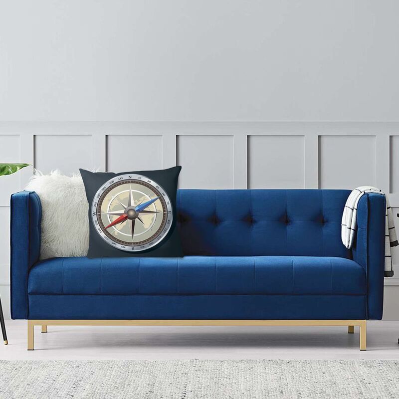Nautical Old Compass Throw Pillow Cushion Cover-Multiple Options