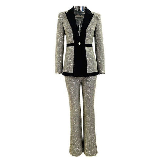 Sequined Blazer Jacket Pants Suit