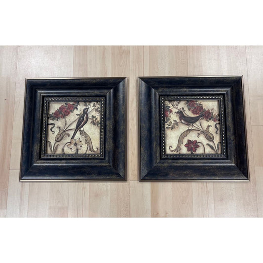 Kirklands Framed Laurel Lehman Crimson Songbirds Art Prints are -Set of 2