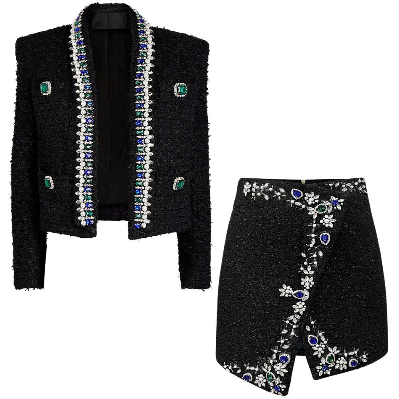 Woolen Beaded Jacket/Skirt-Sold Separately